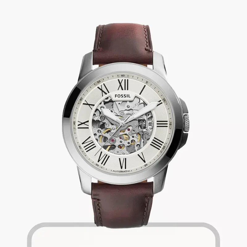 Fossil Grant Automatic Dark Brown Leather Men's Watch | ME3099